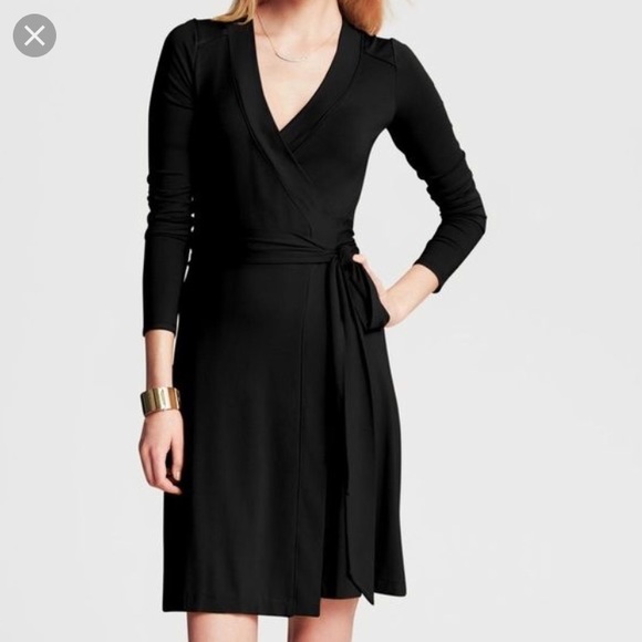 banana republic black wrap dress
